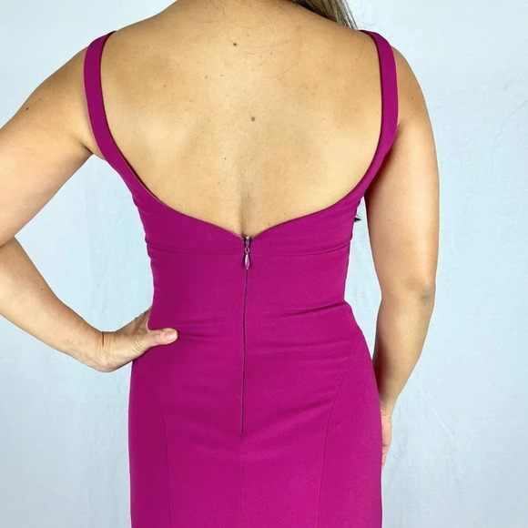 Nicole Miller Full Heart Dark Pink Formal Gown $420 - Picture 6 of 11